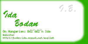 ida bodan business card